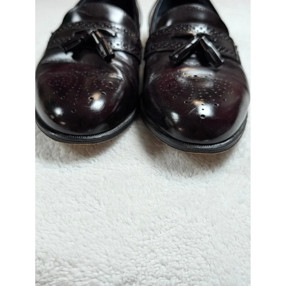 Duccio Papini Italy Burgundy Leather Tassel Brogue Loafers Mens Size 9 363